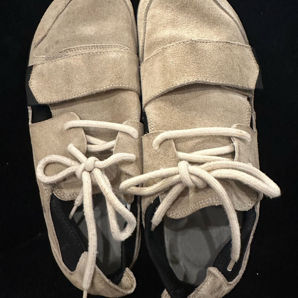 OTZ Unisex Beige Suede low lace up suede shoes Size 46